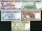 Zambia Set 5 Pcs 2 5 10 20 50 Kwacha Nd 1980 P 24 25 26 27 28 Unc