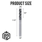 10pcs 1 8 Solid Carbide End Mills 4 Flute 1 2 Loc 1-1 2 Oal Altin Coated Cnc Bit
