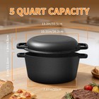 Pre-seasoned Cast Iron Dutch Oven For Bread Baking - 5 Quarts 