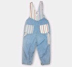 Rare Oshkosh Bgosh Vintage Light Wash Denim Red Blue Striped Overalls 18m 90s 