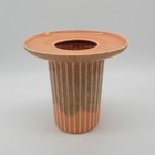 Stunning Vintage Mid-century Modern Muttled Orange Ribbed Pottery Vase 70s Style