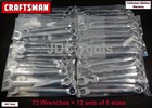 Wholesale Lot Craftsman 72 Pc Combination Wrench Set Metric Mm   Standard Sae