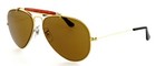 Nos Vintage Ray-ban B l Outdoorsman 58mm Gold Brown Aviator Sunglasses Usa
