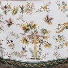 Vintage Wong Lee 1895 Crackle Porcelain Brass Floral Butterfly Decorative Bowl