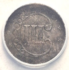 1852 3cs Three Cent Silver Trime Graded Anacs Ef40 Details Corroded  