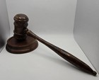 Vintage Dark Wood Gavel W sound Block   Judge Or Auctioneer Collectible Item       