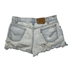 Levi   s Destroyed Cut Off High Rise Frayed Vtg 550 Jean Denim Shorts 8 10
