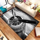 Vintage Airplane Engine Rug  Aviation Decor  Pilot Gift
