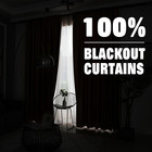 Blackout Curtain W52 X L84 2 Panels Grommet Thermal Insulated Greyish White