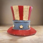 Usa Hat Cast Iron Coin Bank With Painted Antique Finish  4 5  X 4 5  X 4  