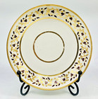 Antique 19thc Gold Brown Floral Neoclassical Demitasse Cup Saucer Set Porcelain