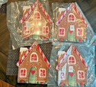 Pottery Barn Christmas Gingerbread Plate House Holiday Candy Cane Party Set 4