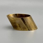 Vintage Mcm Silvestri Set Of 4 Brass Asymmetrical 2  Napkin Rings Minimalist