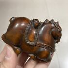 Chinese Japanese Boxwood Hand Carved Horse Hand Piece Statue Netsuke Gift