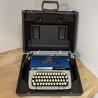 Smith Corona Classic 12 Script Font Portable Typewriter Usa W  Case Blue Working