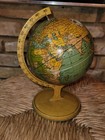 Vintage J  Chein   Co  World Globe Rotating Base 1930 s-1940 s