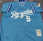 Vintage George Brett  5 Royals Throwback Light Blue Sewn Stitched Jersey 
