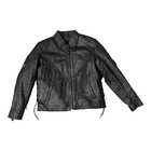 Vintage Black Leather Motorcycle Biker Jacket Women s Sz Small Fringe Western