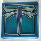Motawi Tileworks 4x4 Dragonfly Blues   Turquoise