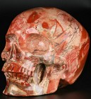 5 0  Red Jasper Carved Crystal Skull  Super Realistic  Crystal Healing