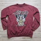 Retro Poison Concert Tour Sweatshirt 1980s Rock Band Skull Graphic Acid Wash Lg