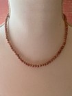 Vintage Pink Natural Stone Bead Necklace  Coral-like  Pre-owned