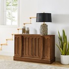 Mid Century Modern Fluted Sideboard Cabinet W  Adjustable Shelves   Sturdy Base