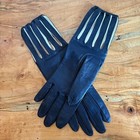 Vintage 1950s Rare Freddy Prince Navy   White Leather Cage Gloves Sz 7