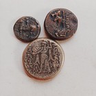 Lot Of 3 Ancient Roman Greek Bronze Silver Group Coins