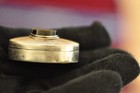 Artisan Mexican Sterling Pill Box - Flat   top Black Onyx     Pachuca 925     Vintage