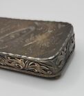 Antique Silver Plated Footed Trinket Box Art Nouveau Engraved 1894 Hinged Csc Co