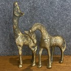 Vtg Solid Brass Baby Giraffe   s Figurine  Statue Zoo Animal Taiwan Rep Of China