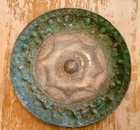 Very Old Chinese Artifact Carved Bronze  Jade  Hanging Disc