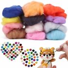 50 30 Colors Wool Fibre Roving Diy Needle Felting Starter Kit Handcraft Mat Tool
