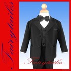 Boys Kids Usher Black Tuxedo Tux Set Size Baby To Teen