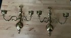 Baldwin Brass 2 Arm Large Ball Wall Sconce Pair Vintage Candelabra Colonial