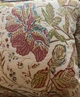 Croscill Throw Pillow Camille 18 X 18 Jacobean Floral Soft Fringe Square