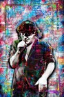 Ac dc Brian Johnson 13x19in Poster  Brian Johnson Ac dc Art Free Shipping Us