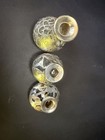 Antique Solid Silver Overlay Glass Perfume Bottles Set Of 3 Victorian Vanity