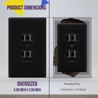 10 Pack Oversized Duplex Outlet Covers  Jumbo Wall Plate  Black