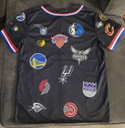 Nba Teams Buttonup Style Jersey  All 30 Team Logos Represented  Black  Med Only 