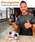 Travel Pill Organizer - Airtight Medicine Case For Traveling Large  Black