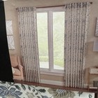 Nicole Miller Floral Damask Blue Cotton Two Back Tab Window Panels  84    new 