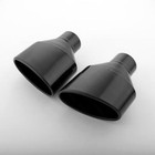 2 5  Inlet Black Exhaust Tips Stainless Steel Slant 6  Oval Audi Rs Look
