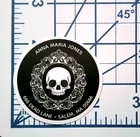 Skull Sticker Vinyl Die Cut Gothic Address Label Salem Dead Lane Decal
