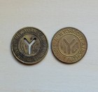 Lot Of 2 Vintage New York City Transit Authority Tokens Good For One Fare Nyc