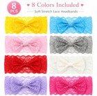 8pc Baby Girl Headbands Lace Bow Flower Hair Bands Newborn Infant Toddener Gift
