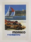 Monaco 1970 - Michael Turner  1970 - Original Vintage Poster Linen Backed