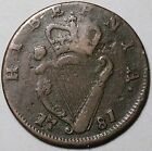 1781 Ireland 1 2 Penny George Iii Harp Britain Colonial Fine Coin  25022301r 