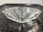 Vintage Glass Art Deco Sawtooth Rim Diamond Ashtray 5 5   
